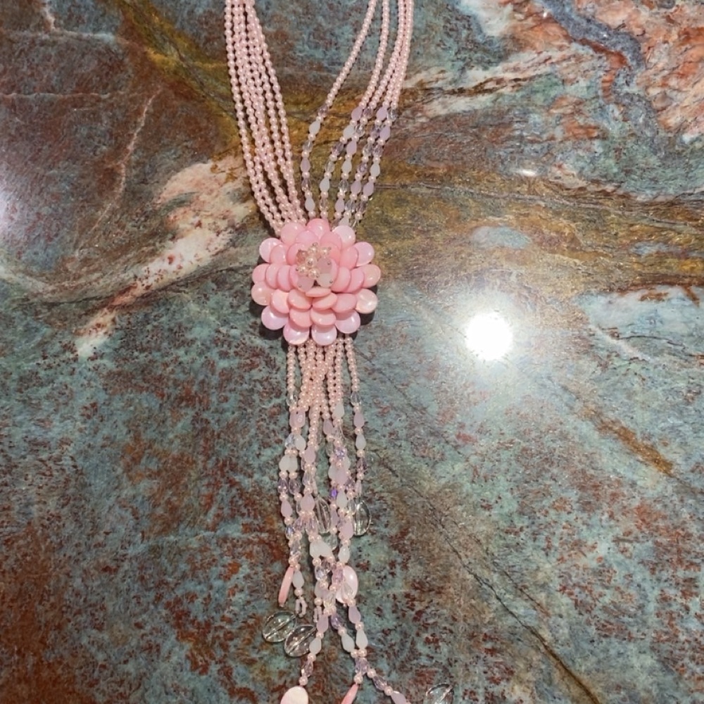 Elegant Pink Beaded Necklace